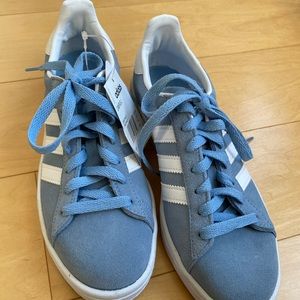 Blue Adidas Campus shoes
